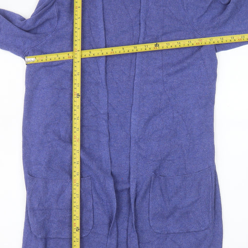 Marks and Spencer Women Blue M Open Front Long Sleeve Cardigan