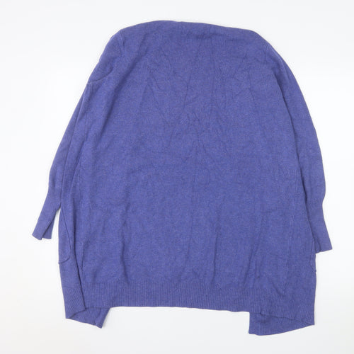 Marks and Spencer Women Blue M Open Front Long Sleeve Cardigan