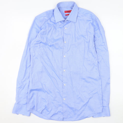 Hugo Boss Men's Blue Slim Fit Long Sleeve Dress Shirt Size 38