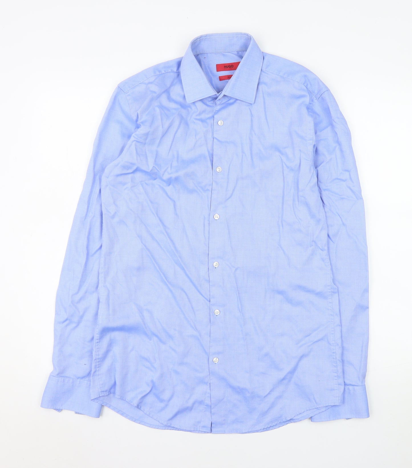 Hugo Boss Men's Blue Slim Fit Long Sleeve Dress Shirt Size 38