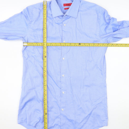 Hugo Boss Men's Blue Slim Fit Long Sleeve Dress Shirt Size 38