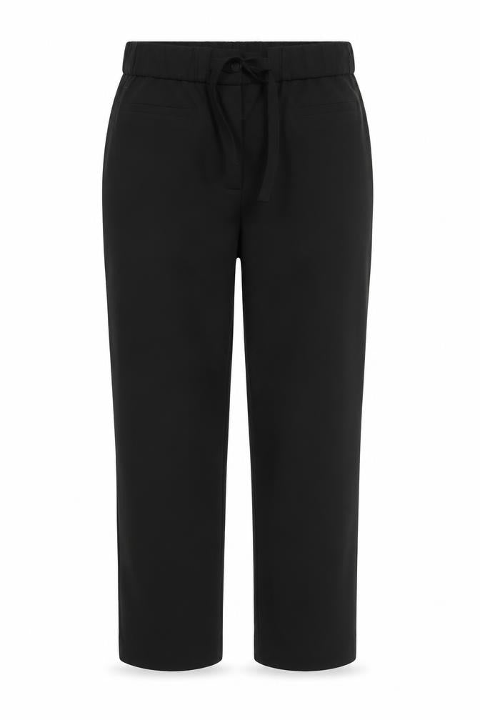 Front view of Women's Black Tailored Elastic Waist Trousers, size 12, Workwear