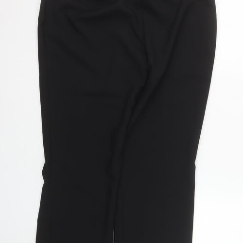 Women's Black Tailored Elastic Waist Trousers Size 12 Workwear