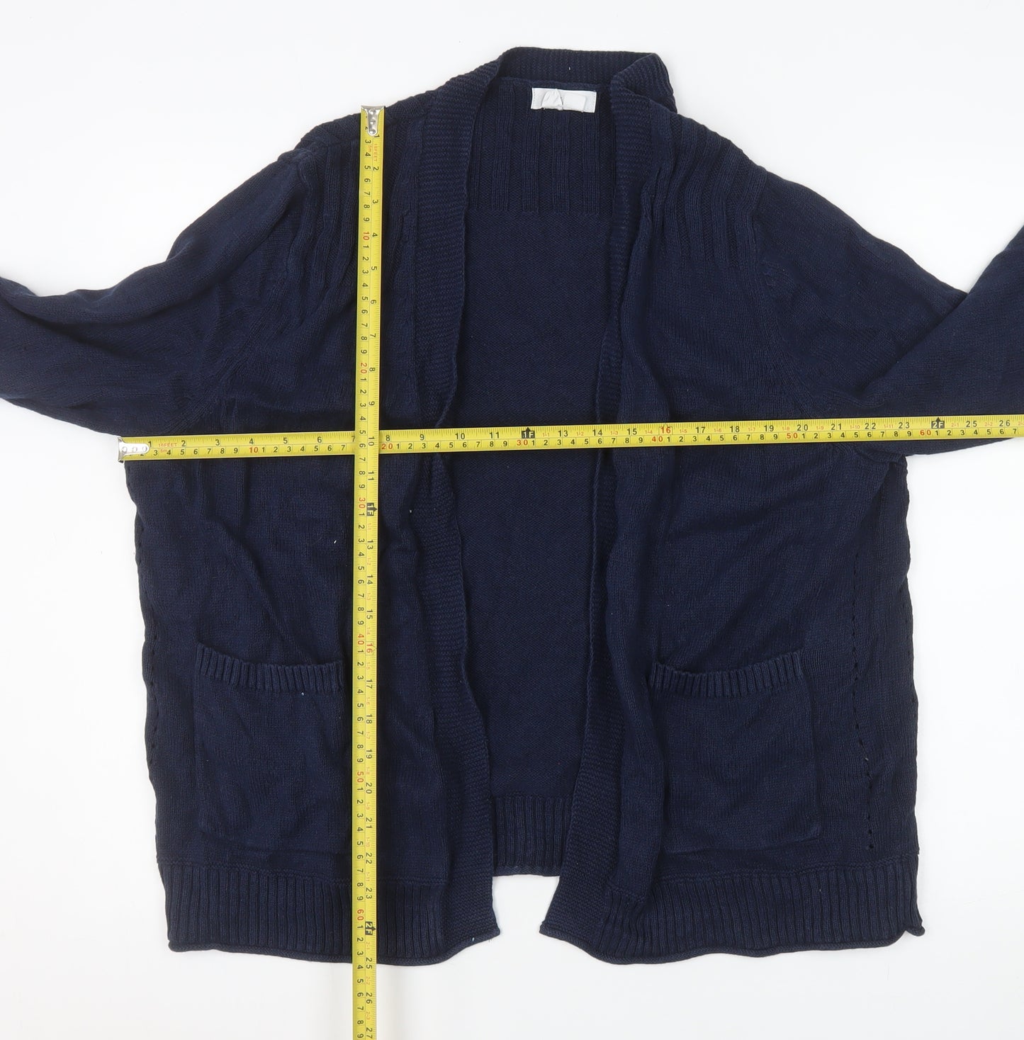 White Stuff Women's Blue Cotton Linen Cardigan XL