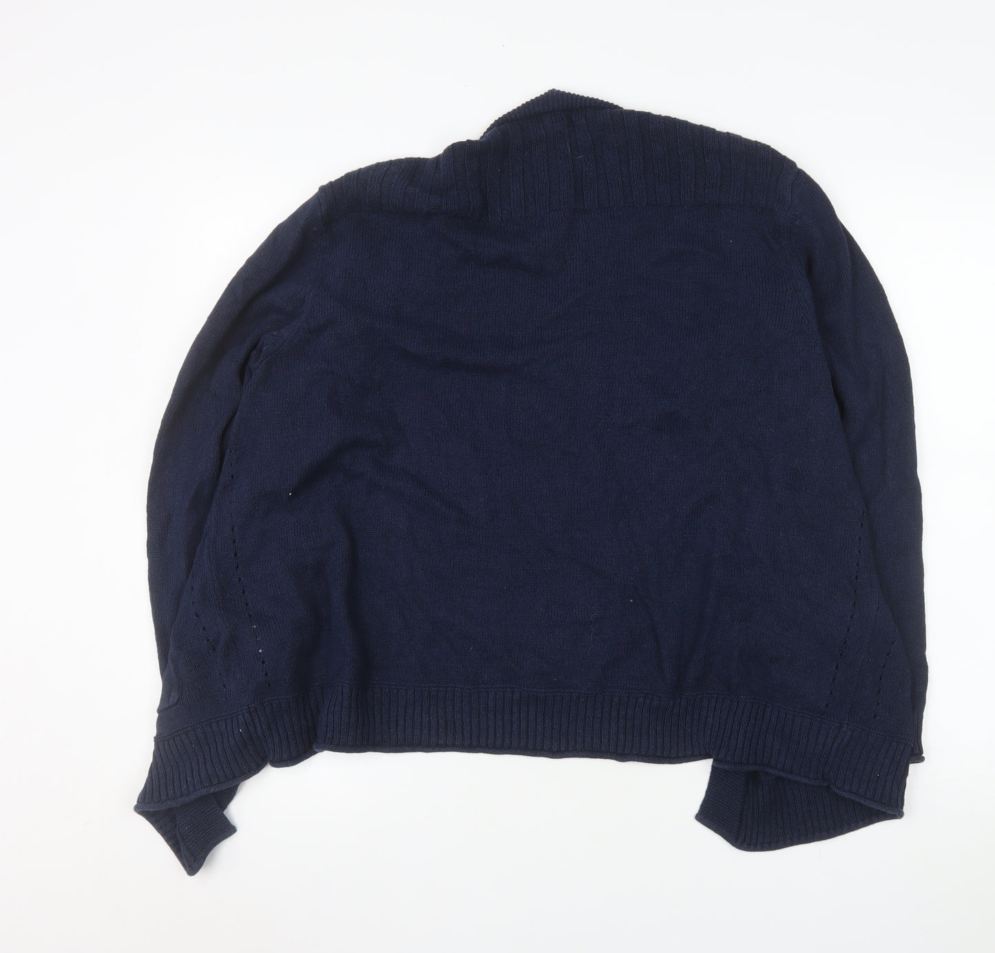 White Stuff Women's Blue Cotton Linen Cardigan XL