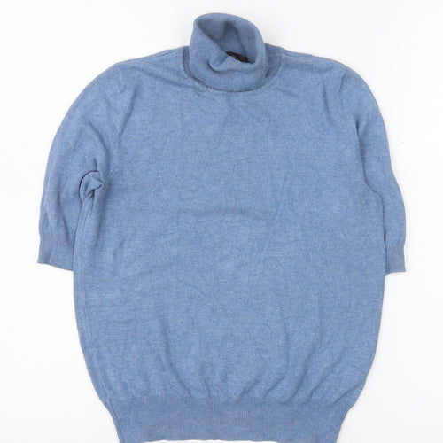 Marks and Spencer Women's Blue Roll Neck Knit Top Size 8