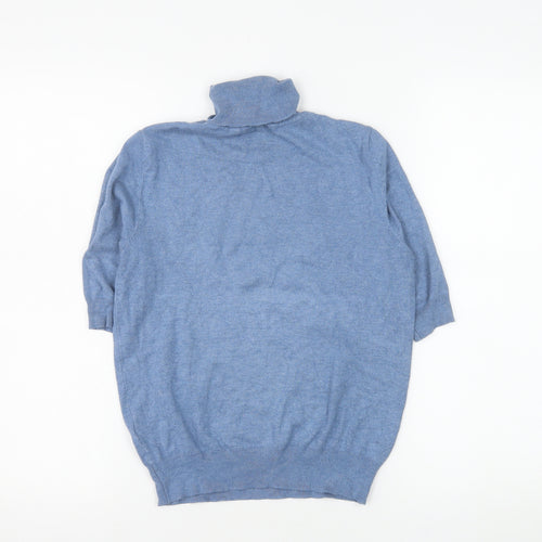 Marks and Spencer Women's Blue Roll Neck Knit Top Size 8