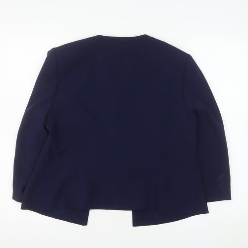 Nightingales Women Blue Embellished Blazer Jacket Size 14