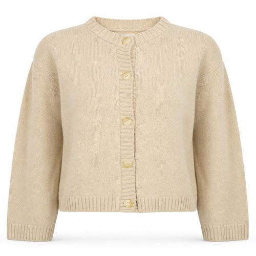 ASOS Women Beige Cardigan UK 10 Long Sleeve Knit Crew Neck