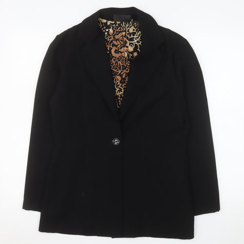 Warp + Weft Women's Black Blazer Size 12 Lined Single-Breasted Jacket