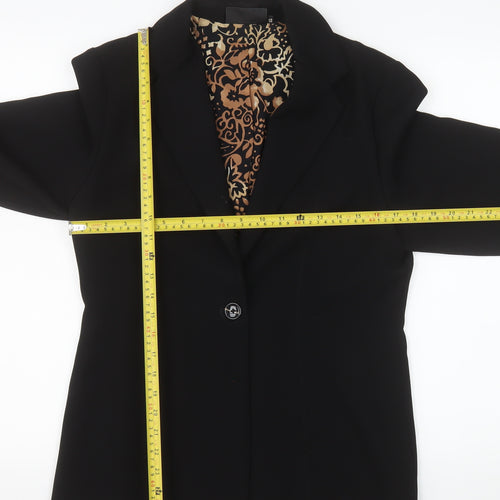 Warp + Weft Women's Black Blazer Size 12 Lined Single-Breasted Jacket