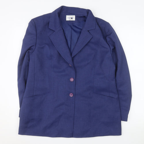 Eastex Women's Blue Size 16 Classic Two-Button Blazer