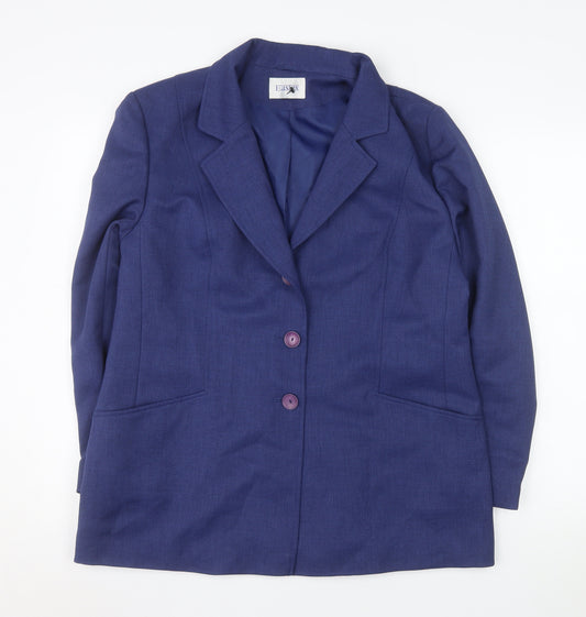 Eastex Women's Blue Size 16 Classic Two-Button Blazer