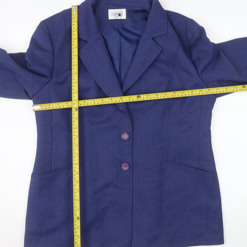 Eastex Women's Blue Size 16 Classic Two-Button Blazer