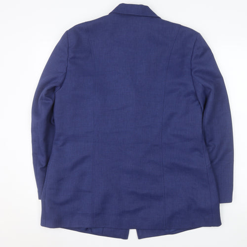 Eastex Women's Blue Size 16 Classic Two-Button Blazer