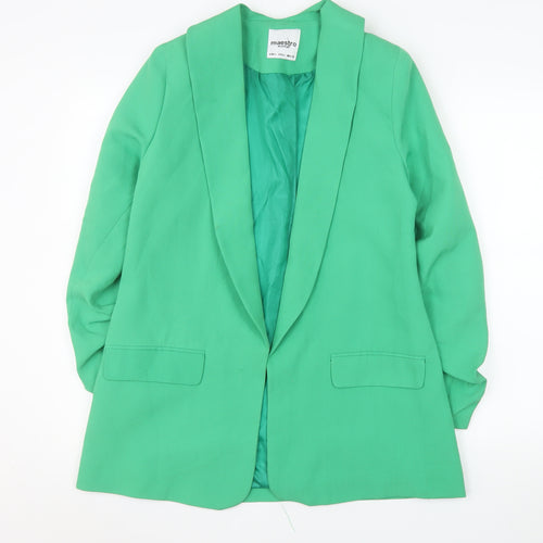Maestro Woman Green Shawl Lapel Blazer Size 14 Regular Fit