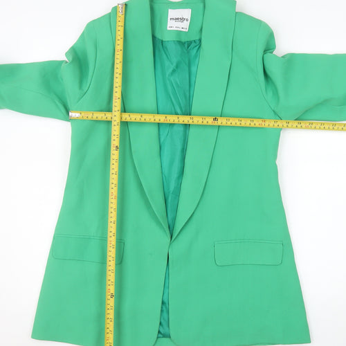 Maestro Woman Green Shawl Lapel Blazer Size 14 Regular Fit