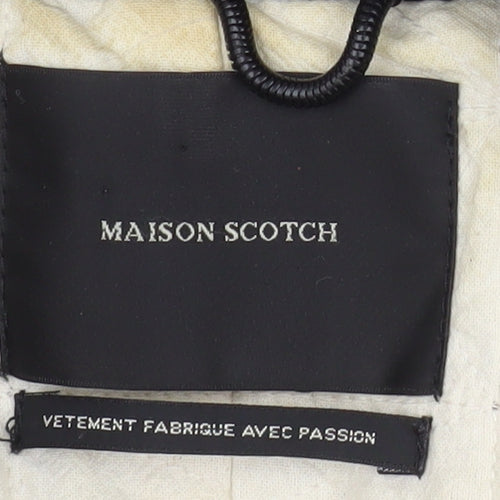 Maison Scotch Women Navy & Red Pea Coat Wool Blend Size 2 Classic Style