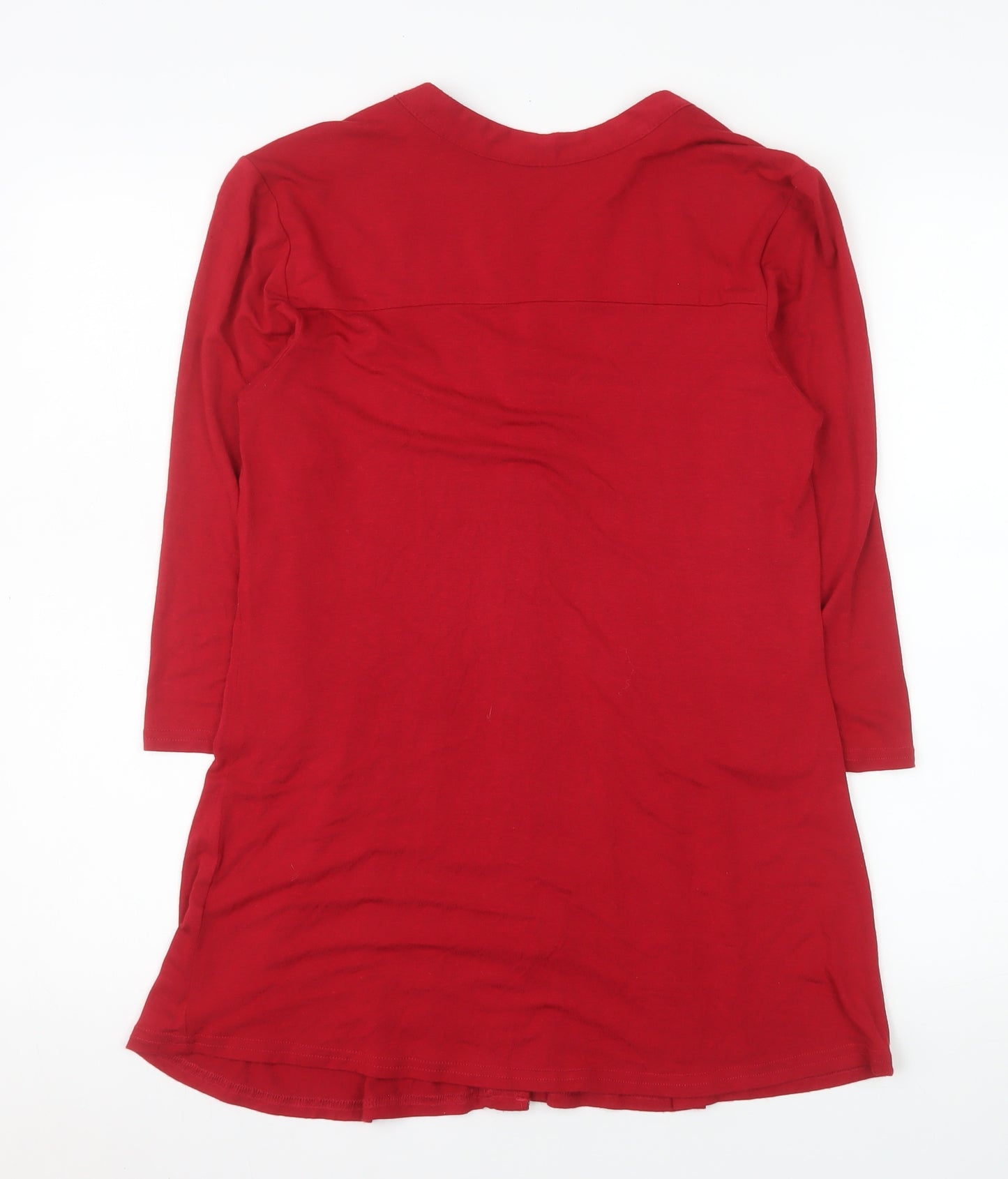 Bonmarché Women’s Red Long Sleeve Pleated Tunic Blouse Size 10