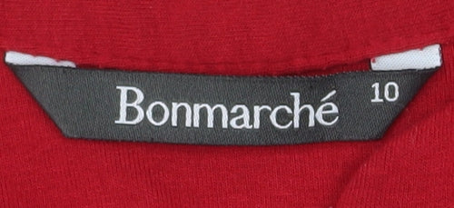 Bonmarché Women’s Red Long Sleeve Pleated Tunic Blouse Size 10