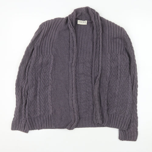 Marks and Spencer Women’s Grey Cable Knit Long Sleeve Open Cardigan Size 8