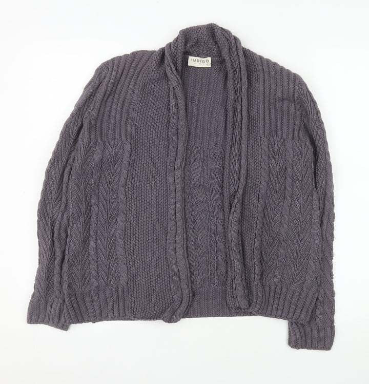Marks and Spencer Women’s Grey Cable Knit Long Sleeve Open Cardigan Size 8