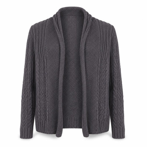 Marks and Spencer Women’s Grey Cable Knit Long Sleeve Open Cardigan Size 8