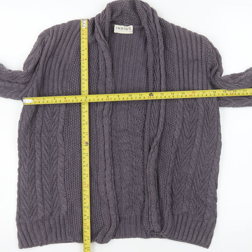 Marks and Spencer Women’s Grey Cable Knit Long Sleeve Open Cardigan Size 8