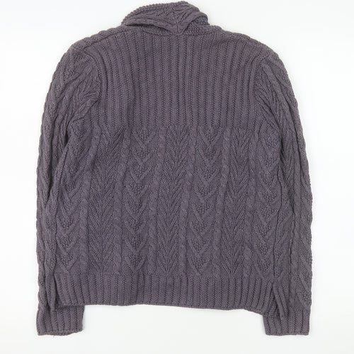 Marks and Spencer Women’s Grey Cable Knit Long Sleeve Open Cardigan Size 8
