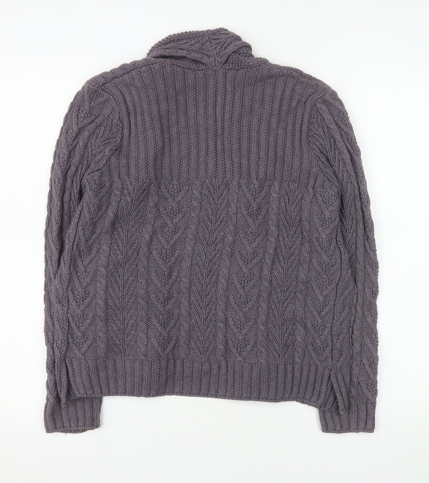 Marks and Spencer Women’s Grey Cable Knit Long Sleeve Open Cardigan Size 8