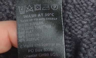 Marks and Spencer Women’s Grey Cable Knit Long Sleeve Open Cardigan Size 8