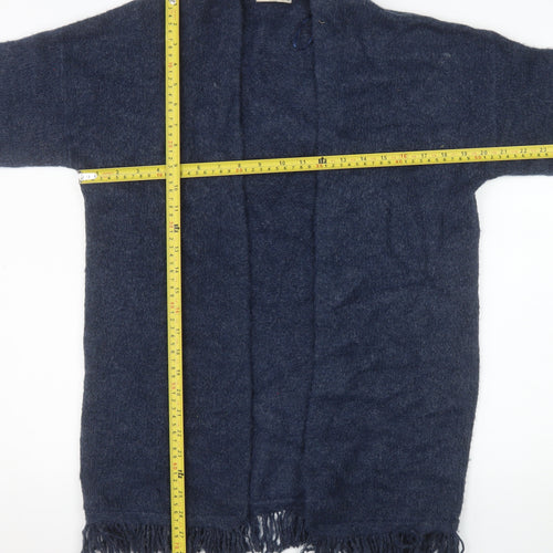 Tu Women’s Blue Longline Knitted Fringe Cardigan Size 10