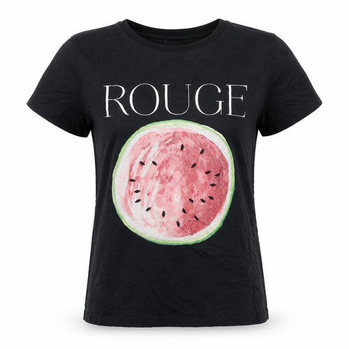 Stradivarius Womens Black Graphic Rouge Watermelon T-Shirt Size S