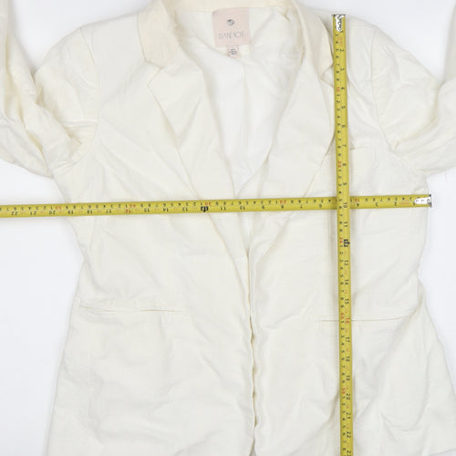 Eliane Rose Women's Ivory Linen Blend Single Breasted Blazer Size 14