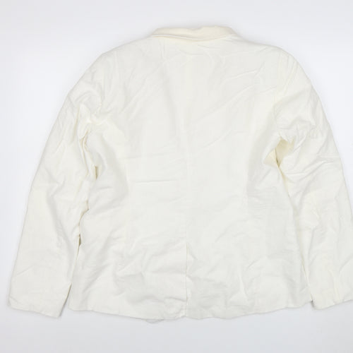 Eliane Rose Women's Ivory Linen Blend Single Breasted Blazer Size 14