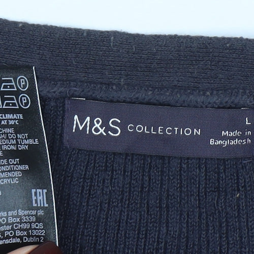 Marks and Spencer Womens Black Acrylic Long Sleeve Cardigan L