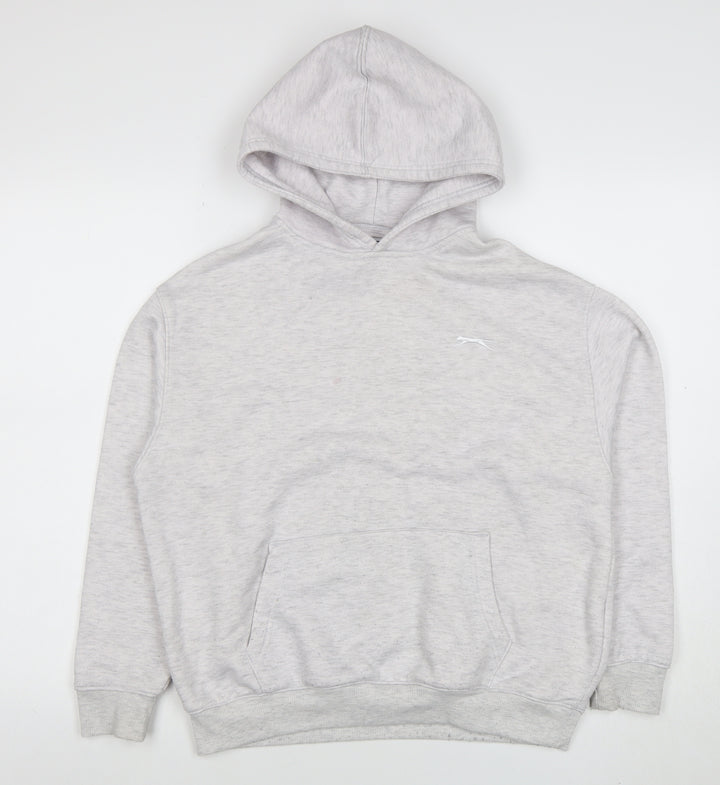 Slazenger Women’s Grey Pullover Hoodie UK 6 XXS Cotton Blend