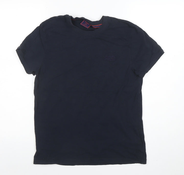 Superdry Men's Blue Organic Cotton Crew Neck T-Shirt Size M