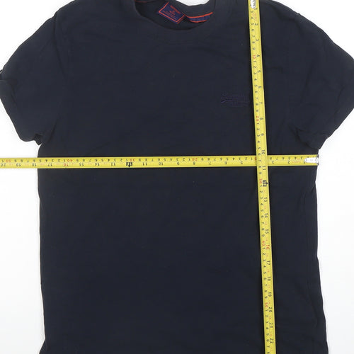 Superdry Men's Blue Organic Cotton Crew Neck T-Shirt Size M