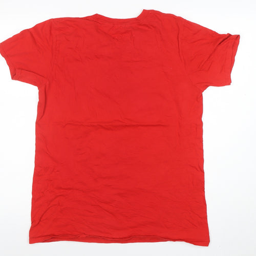 Coca-Cola Men's Red Christmas Santa Graphic T-Shirt Size M