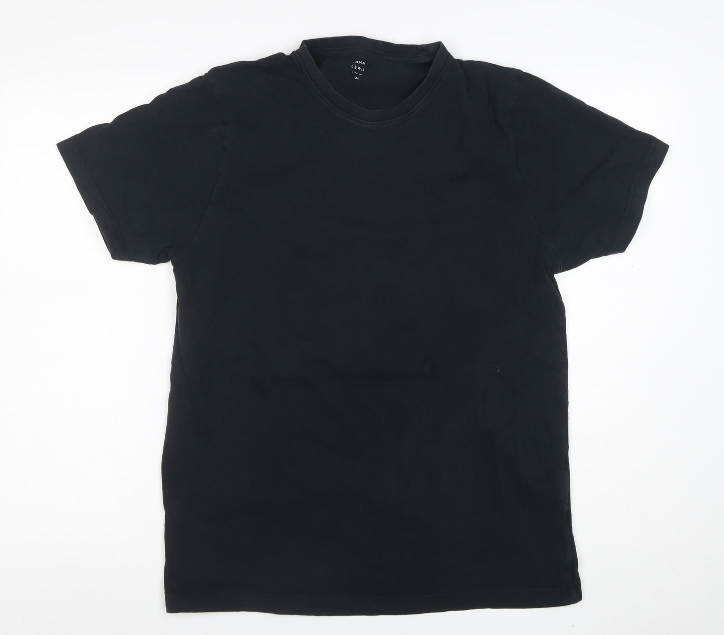 John Lewis Men’s Black Cotton Crew Neck XL T-Shirt