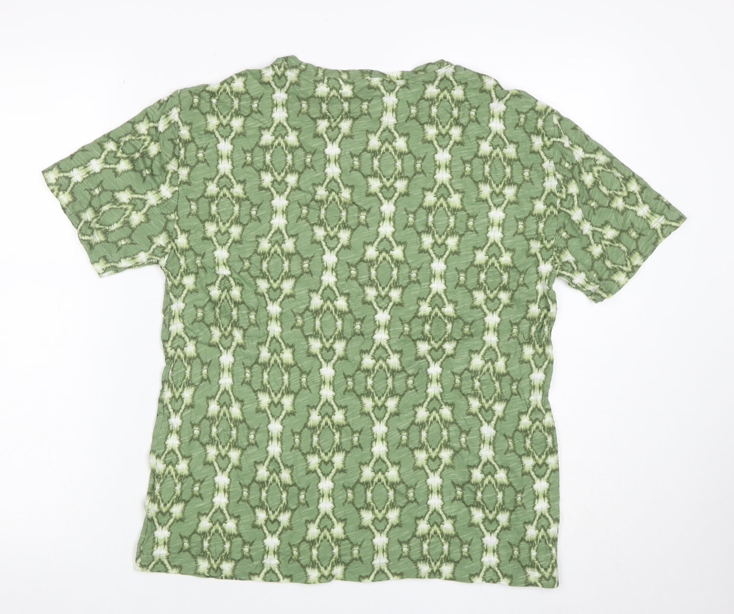 Marks and Spencer Women’s Green Geometric Cotton Modal T-Shirt Size 10