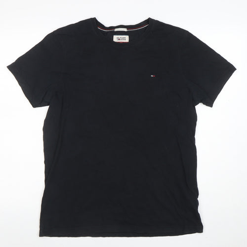 Tommy Hilfiger Denim Men’s Black Cotton Crew Neck XL T-Shirt