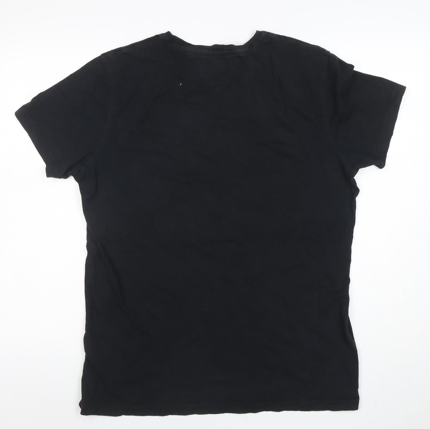 Tommy Hilfiger Denim Men’s Black Cotton Crew Neck XL T-Shirt