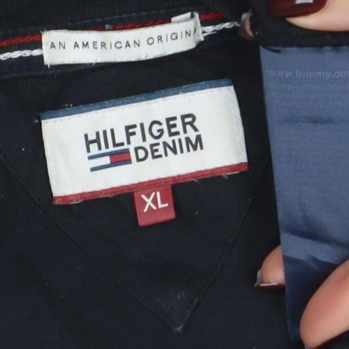 Tommy Hilfiger Denim Men’s Black Cotton Crew Neck XL T-Shirt