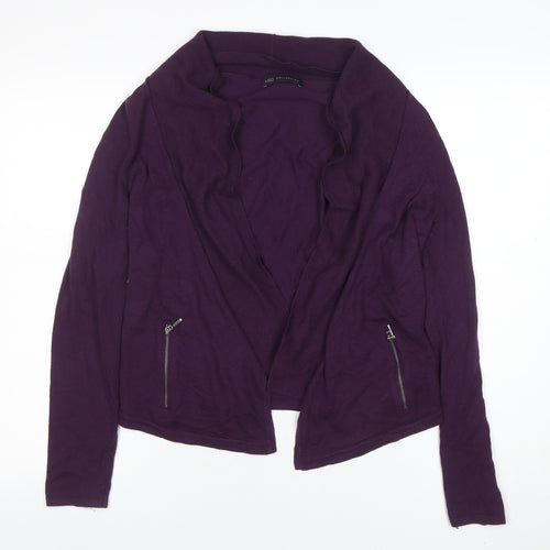 Marks and Spencer Women's Purple Size 10 Zip Accent Cardigan