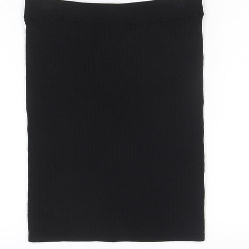 Jack Wills Women's Black Knit Stretch Pencil Skirt Size 10