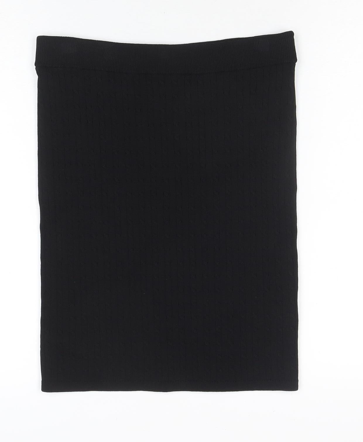 Jack Wills Women's Black Knit Stretch Pencil Skirt Size 10