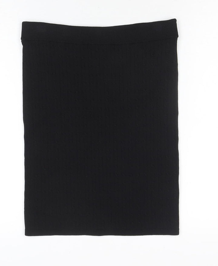 Jack Wills Women's Black Knit Stretch Pencil Skirt Size 10