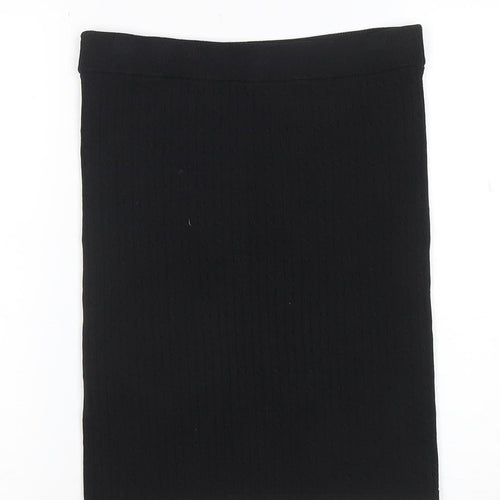 Jack Wills Women's Black Knit Stretch Pencil Skirt Size 10